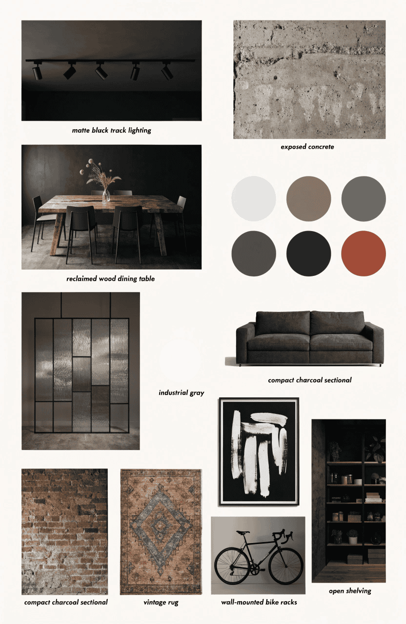Urban Industrial Loft Mood Board - Small Homes USA Newsletter