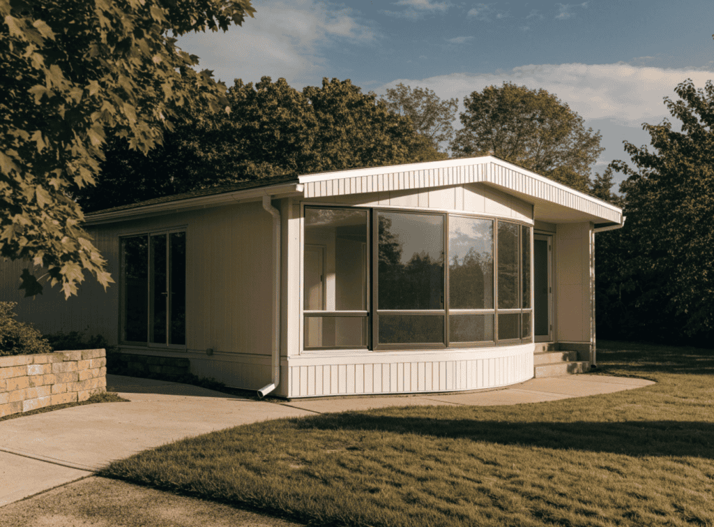 modern manufactured home - Small Homes USA Newsletter The image showcases a modern manufactured home, highlighting its sleek design and energy-efficient features. This affordable manufactured home is perfect for Minnesota homebuyers seeking a stress-free and personalized service experience while meeting local building codes.